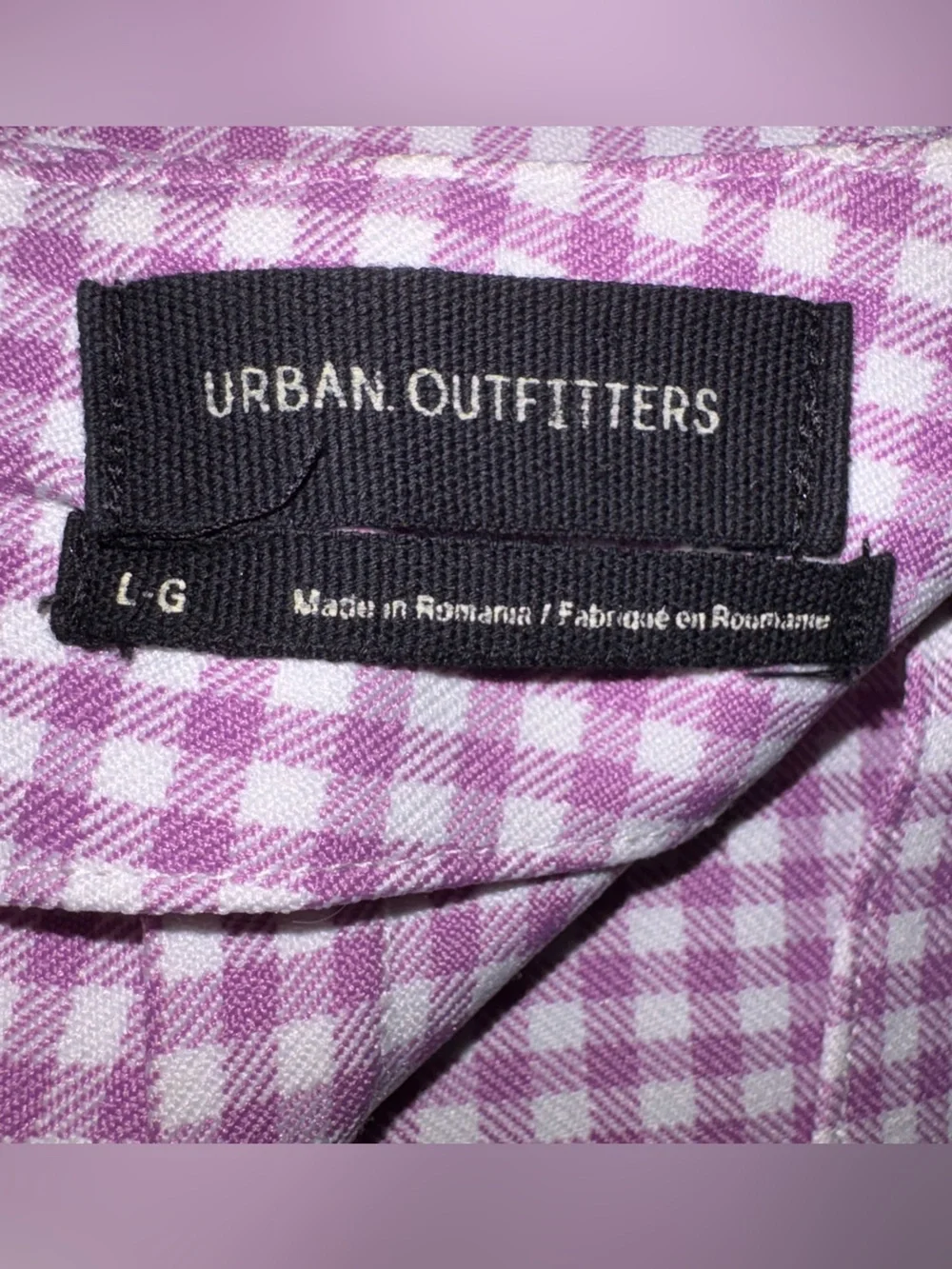 Urban Outfitters Purple Gingham Mini Skirt Size Large Cottagecore Y2K